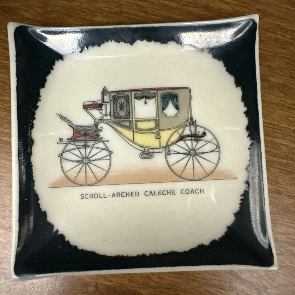 Set of 4 Porcelain Old Antique Car Coasters 3.5